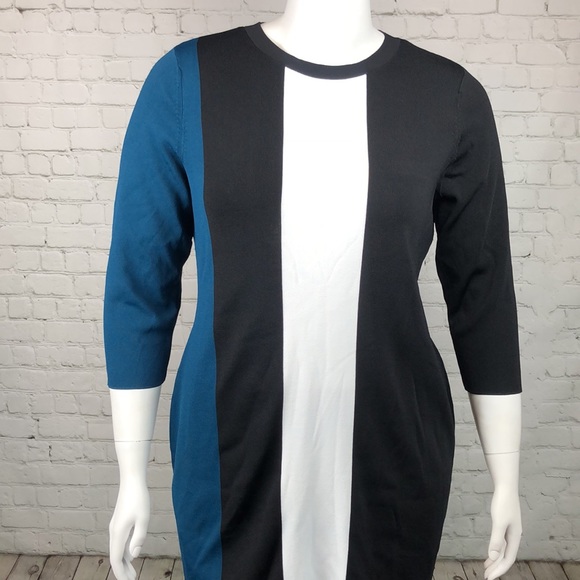 INC Colorblock Fitted Sweater Dress Plus Size 1X - Picture 2 of 7